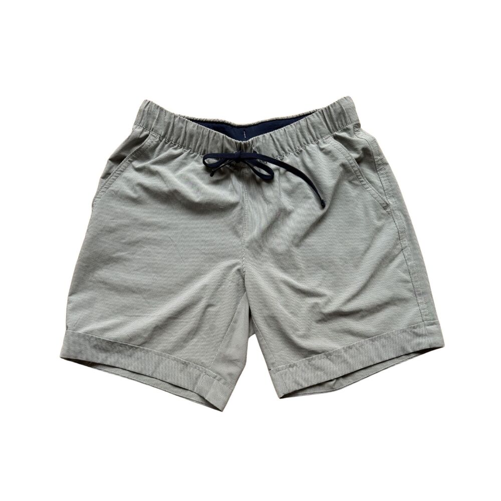 Athleta Blue Gray Pinstriped Women's 7"Athletic Shorts Size XS Gorp Bermuda